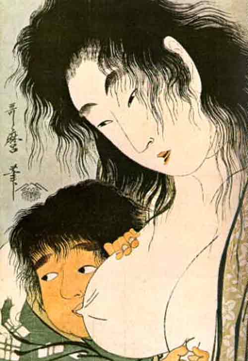 breastfeeding art - yama uba nursing kintoki