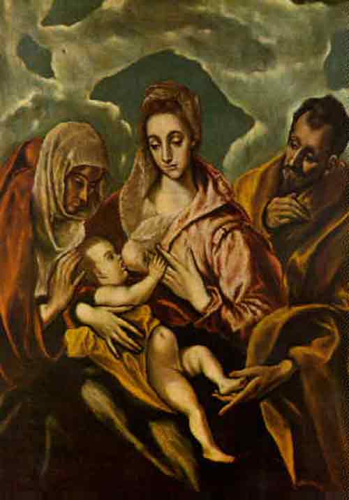 breastfeeding art - holy family, el greco
