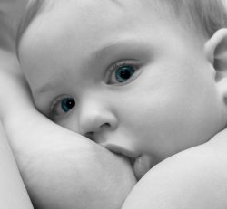 contented breastfeeding baby