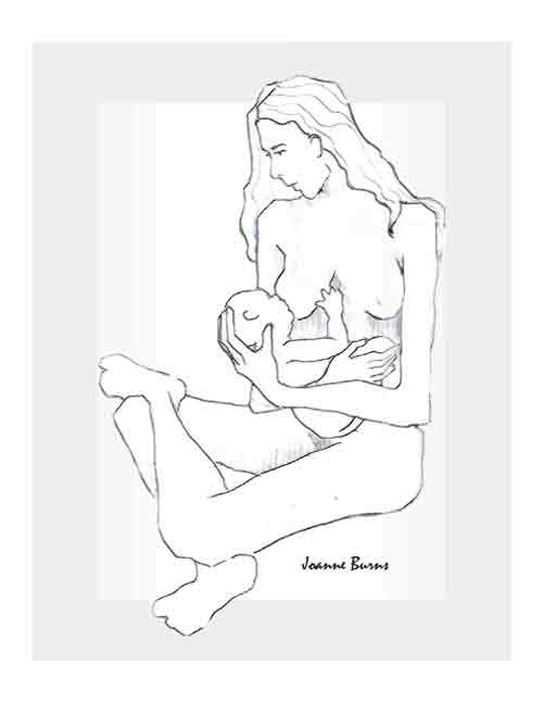 breastfeeding art - nursing nude, joanne burns