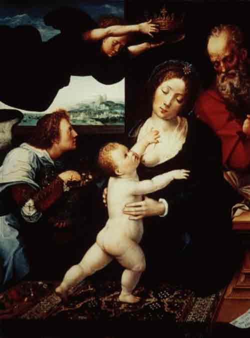 breastfeeding art - the holy family, van orley